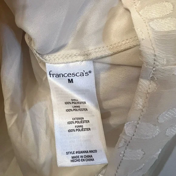 ✨ Audrey Parks + Francesca’s Cream Dot Mini Dress - Picture 7 of 8